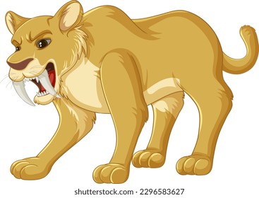 Saber Toothed cat vector illustration