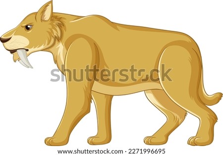 Saber Toothed cat vector illustration