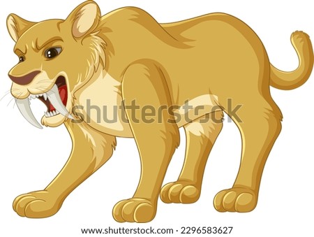 Saber Toothed cat vector illustration