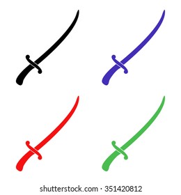 saber vector icon - colored set