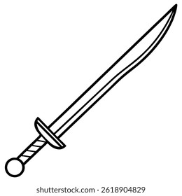 Saber vector line art on white background