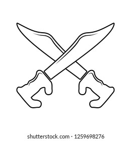 sabers icon. Element of cyber security for mobile concept and web apps icon. Thin line icon for website design and development, app development