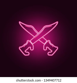 sabers icon. Elements of Fight in neon style icons. Simple icon for websites, web design, mobile app, info graphics