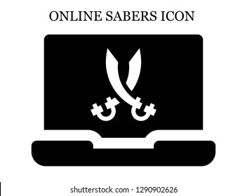 Sabers search icon. Editable Sabers search icon for web or mobile.