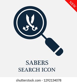 Sabers search icon. Editable Sabers search icon for web or mobile.