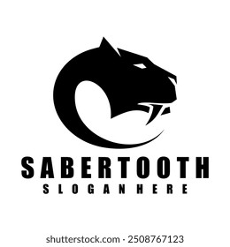 sabertooth circle logo illustration design vector