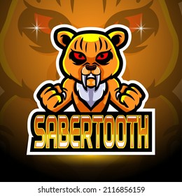 Sabertooth esport logo mascot design