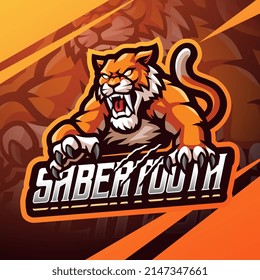 Sabertooth esport mascot logo design