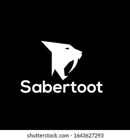 Sabertooth Head Logo Design Vector 