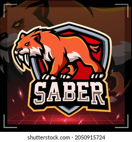 Sabertooth mascot. esport logo desgin