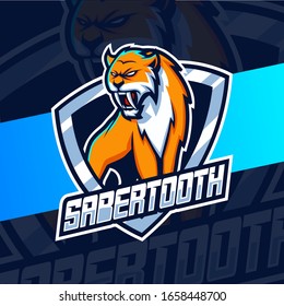 sabertooth  mascot esport logo design character