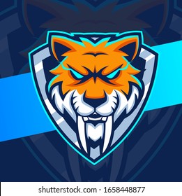 sabertooth  mascot esport logo design character