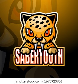 Sabertooth mascot esport logo design