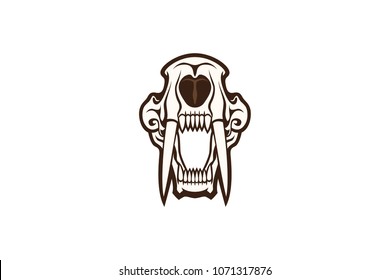 Sabertooth Skull Vector