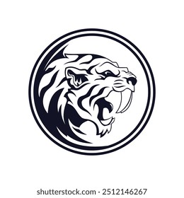 sabertooth tiger head logo emblem
