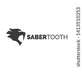 sabertooth tiger modern logo design concept