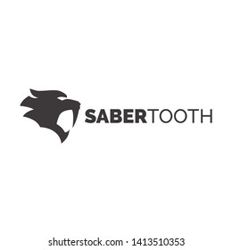 sabertooth tiger modern logo design concept