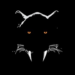 Saber-toothed Tiger Head T-shirt Design In The Dark.