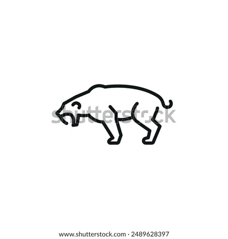 Saber-Toothed Tiger icon. Simple saber-toothed tiger icon for social media, app, and web design. Vector illustration.