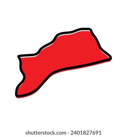 Sabha region of Libya vector map Illustration.