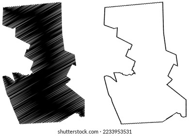 Sabinas municipality (Free and Sovereign State of Coahuila de Zaragoza, Mexico, United Mexican States) map vector illustration, scribble sketch Sabinas map