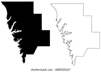 Sabine County, Louisiana (U.S. county, United States of America, USA, U.S., US) map vector illustration, scribble sketch Sabine Parish map