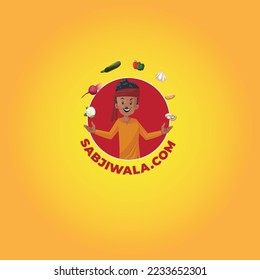 Sabjiwala vector mascot logo template.