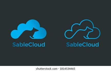 Sable Cloud Logo Vector On Black Background