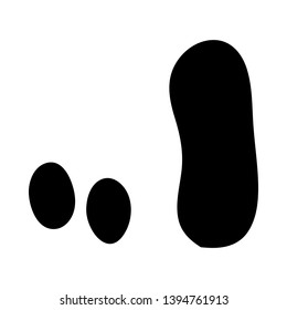 Sable Footprint. Black Silhouette Design. Vector Illustration.