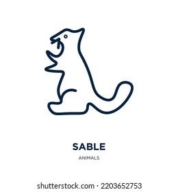 sable icon from animals collection. Thin linear sable, tattoo, animal outline icon isolated on white background. Line vector sable sign, symbol for web and mobile