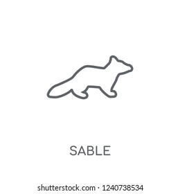 Sable linear icon. Modern outline Sable logo concept on white background from animals collection. Suitable for use on web apps, mobile apps and print media.