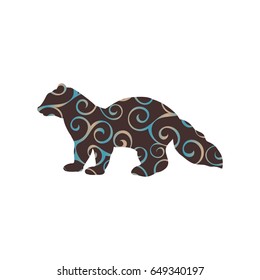 Sable marten mink mammal color silhouette animal