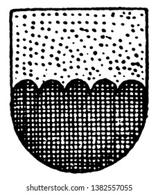 Sable Ordinary has a chief engrailed in or color, vintage line drawing or engraving illustration.