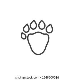 Sable paw print line icon. linear style sign for mobile concept and web design. Sable animal footprint outline vector icon. Symbol, logo illustration. Vector graphics