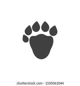 Sable paw print vector icon. filled flat sign for mobile concept and web design. Sable animal footprint glyph icon. Symbol, logo illustration. Vector graphics