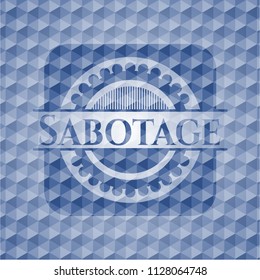 Sabotage blue polygonal emblem.