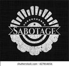 Sabotage chalkboard emblem written on a blackboard