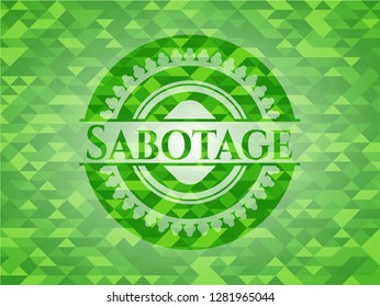 Sabotage green mosaic emblem