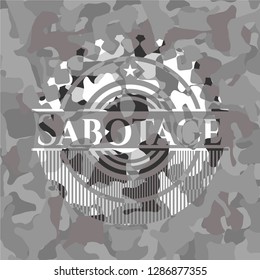 Sabotage on grey camouflage pattern