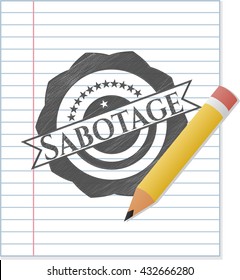 Dibujo de lápiz de sabotaje