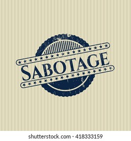 Sabotage rubber stamp with grunge texture