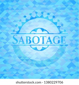 Sabotage sky blue emblem with mosaic ecological style background