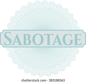 Sabotage written inside abstract linear rosette