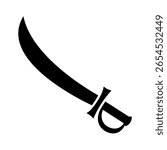 Sabre icon. Black silhouette. Side view. Vector simple flat graphic illustration. Isolated object on white background. Isolate.