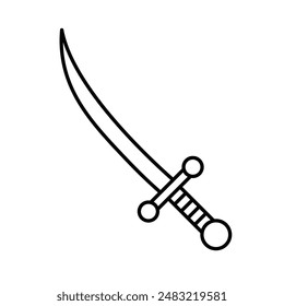 Sabre Icon Linear Logo Marke in Schwarz-Weiß