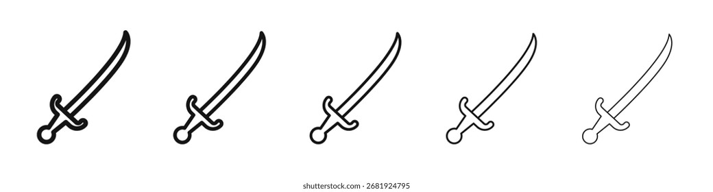 Signo de ilustración de conjunto de contorno de Vector de icono de sable