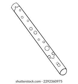 Sabyzgy Kazakh traditional folk musiacal instrument. Vector illustration