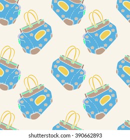 Sac blue seamless pattern