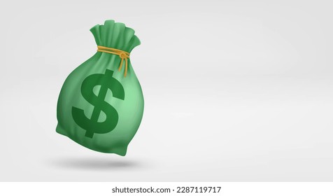 Un poco de dinero. Banner vectorial 3d con espacio de copia