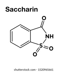 Saccharin flat structural chemical formula